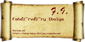 Fehérváry Ibolya névjegykártya