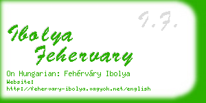 ibolya fehervary business card