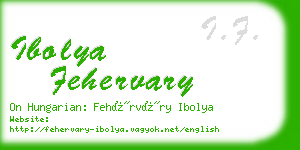ibolya fehervary business card